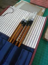 Umitive-Juego de 5 unidades de pinceles de caligrafía China tradicional de bambú, arte de escritura, suministros de pintura