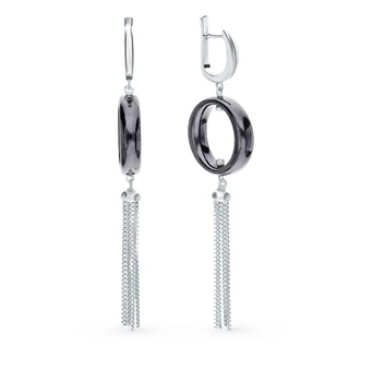 

Silver earrings with ceramic sunlight sample 925