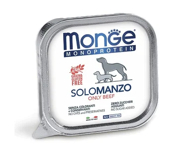 

Monge dog Monoprotein Solo canned food for dogs (paste), Beef, 24*150