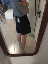 Women Shorts TWOTWINSTYLE Elegant High-Waist Fashion Color Patchwork Hit Loose for Female