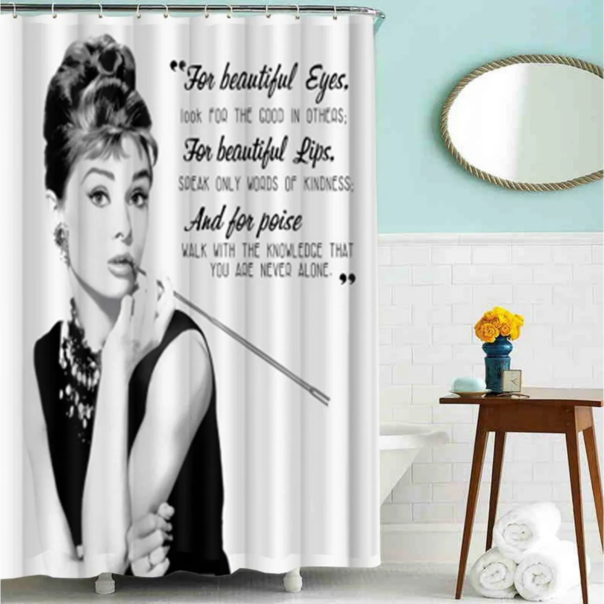 Curtain for bathroom cloth 180 х200см &quotAudrey Hepburn&quot mz-54 | Дом и сад