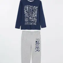DeFacto/Модный пуловер с круглым вырезом для мальчиков; комплекты со штанами; Детский Повседневный свитер с принтом; наборы спортивной одежды; Autumn-L0606A619SM для мальчиков