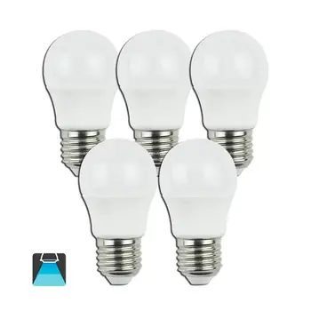 

Aigostar-Pack 5 led light bulbs 5 G45 Watios, shell fat (E27), 390 lumen and Cold Light (6400 K) [efficiency class Jan