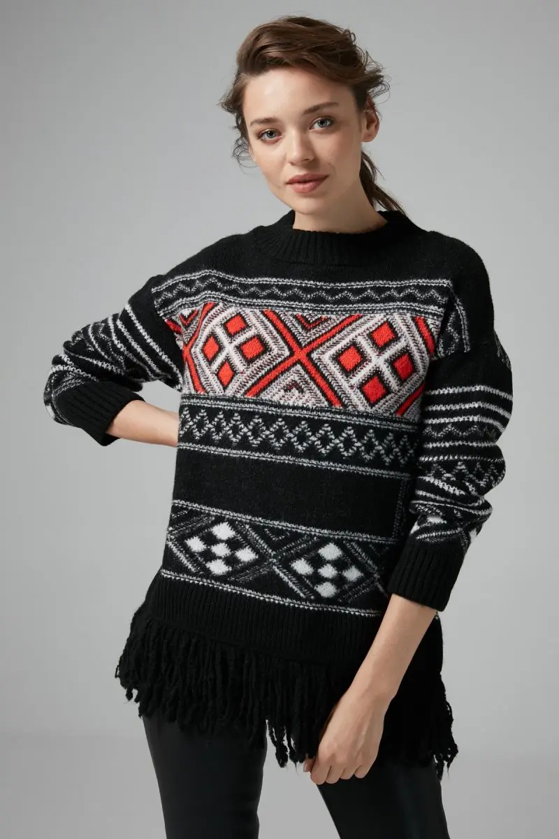 

Joinus Knitted Tunic With Fringe Woman Multi