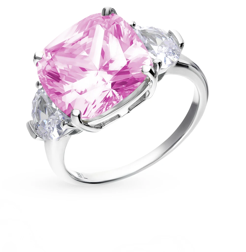 Серебряное кольцо с фианитами SUNLIGHT проба 925