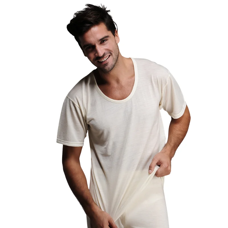 Australian Real Merino Wool Thermal Underwear Men Beige Fishing  Russian Keep Warm and Dry Sets  Thermo Pants Long John Fleece