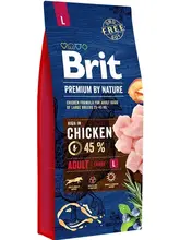Корм Brit Premium by Nature Adult L для взрослых собак крупных пород, Курица, 15 кг. Корм Brit Premium by Nature Adult L для взрослых собак крупных пород, Курица, 15 кг.