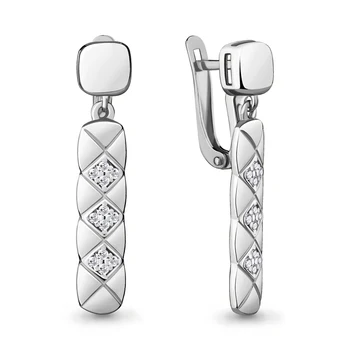 

Aquamarine earrings with cubic zirconia, 925 sterling silver