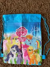 Mochila De tela no tejida My Little poni para niños y niñas, Bolsa Escolar de viaje, regalo de cumpleaños, con cordón Mochila, 1 Uds.
