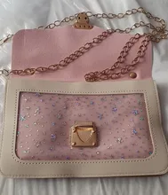 Mini bolso de hombro cuadrado pequeño para mujer, bandolera de mensajero de diseñador de lentejuelas de estrella a la moda, cartera de mano rosa