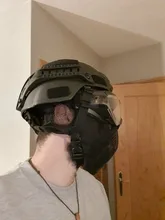 Nueva táctica máscaras de Airsoft Paintball CS plegable media cara de acero de bajo carbono de malla de estilo militar cómodo oreja máscara protectora