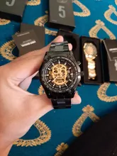 Winner-reloj mecánico automático para hombre, reloj de esqueleto de oro, Vintage, de marca superior, de lujo