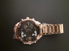 XFCS-reloj grande de acero dorado para hombre, de cuarzo, informal, con doble horario, Militar