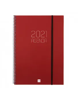 

Annual spiral AGENDA OPAQUE E40 SV VERT.2021 Bordeaux +