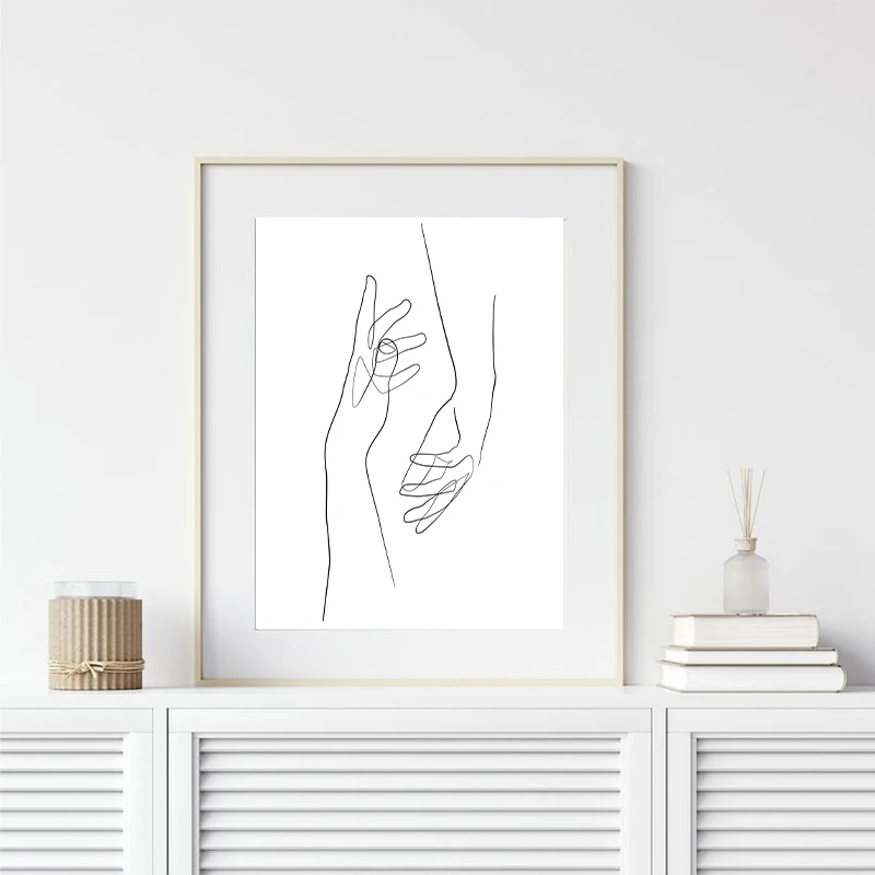 Holding hands wall art prints