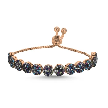 

KUTAYDAN 925 Sterling Silver Mixed Color Zircon Stone Lift Bracelet