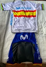 Conjunto de Ropa de Ciclismo DEL EQUIPO Movistar para hombre, Maillot, camisetas de verano, MTB, 2020
