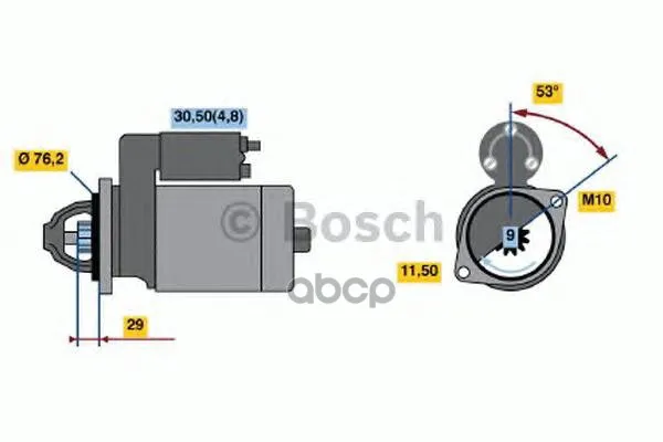 Стартер 12v 1.1kw Bosch арт. 0986021500