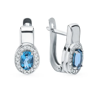 

Silver earrings with Topaz and cubic zirconia sunlight sample 925