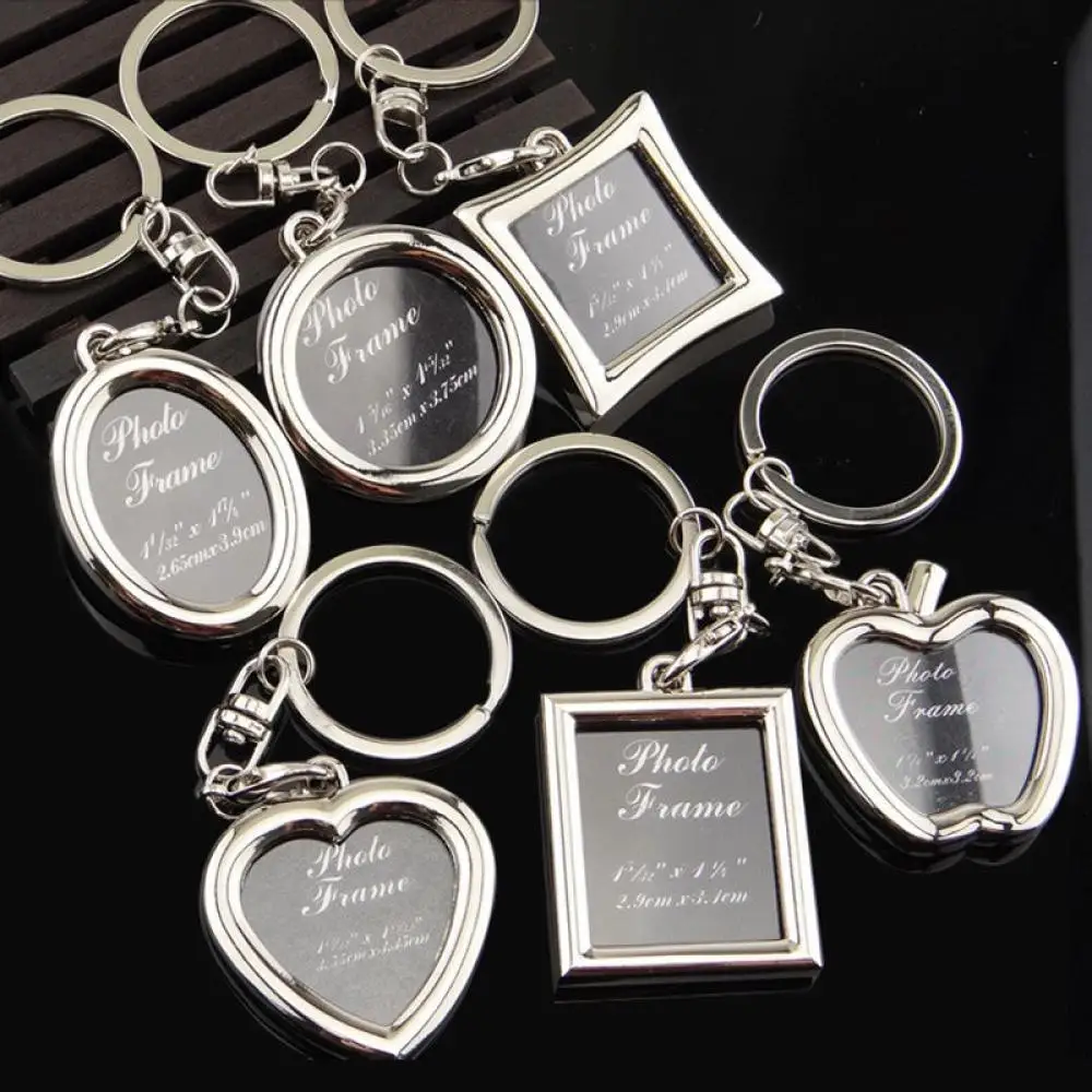 

energyli Alloy Insert Photo Frame Keyring Keychain Fob Lovers Logo Picture Frame Home Decor for Girlfriend Christmas Gifts