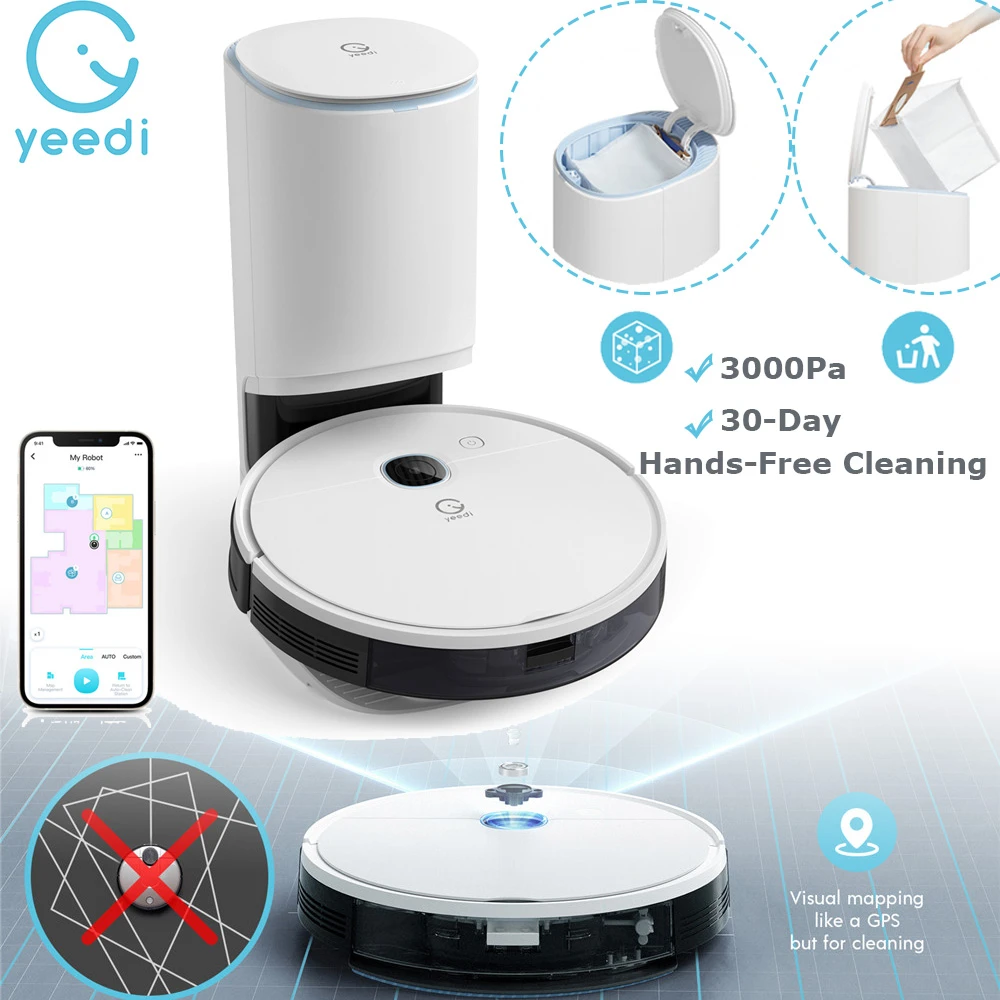 yeedi vac station 3000Pa Robot Vacuum Cleaner Self Emptying Carpet