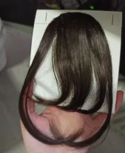 LVHAN-flequillo de aire puro, extensión de cabello sintético, Natural, negro, marrón claro, marrón oscuro, negro, fibra de alta temperatura