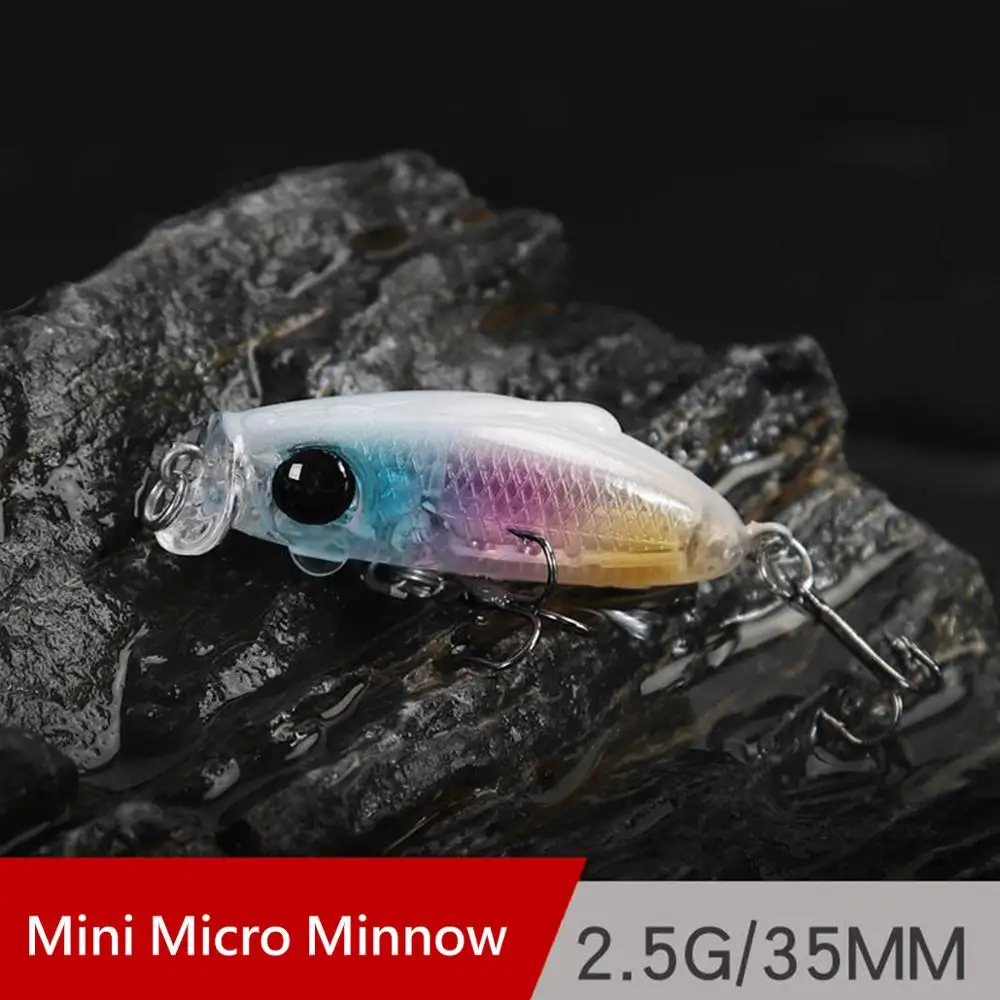3.5cm 2.5g Fishing Lure Mini Micro Minnow Wobbler Lure 3D Eyes Diving Swaying Lure Trout Bait Jerkbait Artificial Bait Fake Bait