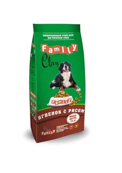 

Clan family dry hypoallergenic. Feed D/adult dogs lamb/Rice, 15 kg 1 pc
