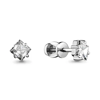 

Aquamarine studs with cubic zirconia, 925 sterling silver