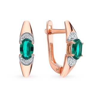 

Gold earrings with emeralds and diamonds sunlight sample 585