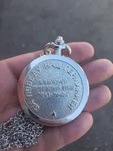 Reloj de bolsillo de cuarzo para hombres y mujeres, cadena colgante de plata, relojes para regalo, Retrato del líder de Rusia
