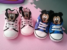 Disney-zapatos de princesa para niñas pequeñas, bonitos, de dibujos animados, Minnie, rosa, Mickey, para recién nacidos