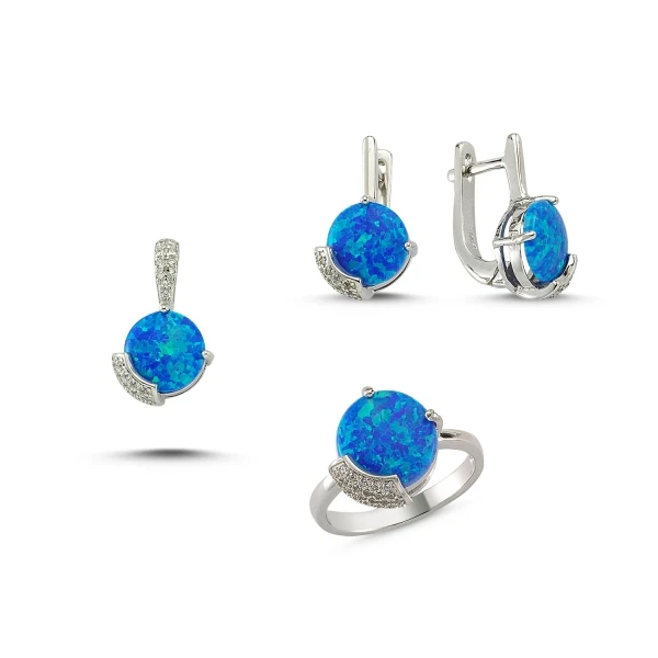 

Silver 925 Sterling Zircon Opals Set