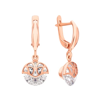 

Silver earrings with cubic zirconia sunlight sample 925