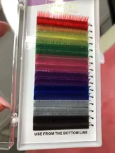 LIFMINRY-extensiones de pestañas suaves de visón, 8 colores, arco iris de color, 16 líneas Premium