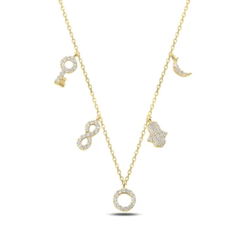 

KUTAYDAN Zircon Cubic Zirconia Dangle Pendant 925 Sterling Silver