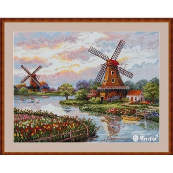 

Set for embroidery stitch Мережка К-167 (windmills) 30x40 cm