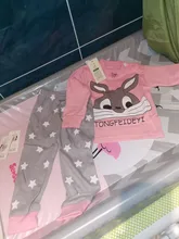Conjunto de pijama de manga larga y sartenes para niños de 0 a 4 años, ropa de dormir de algodón con dibujos animados, 2 piezas