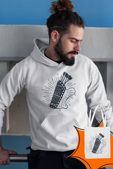 

Angemiel Wear Follow Your Arrow White Male Hooded Sweatshirt Bags Kombin
