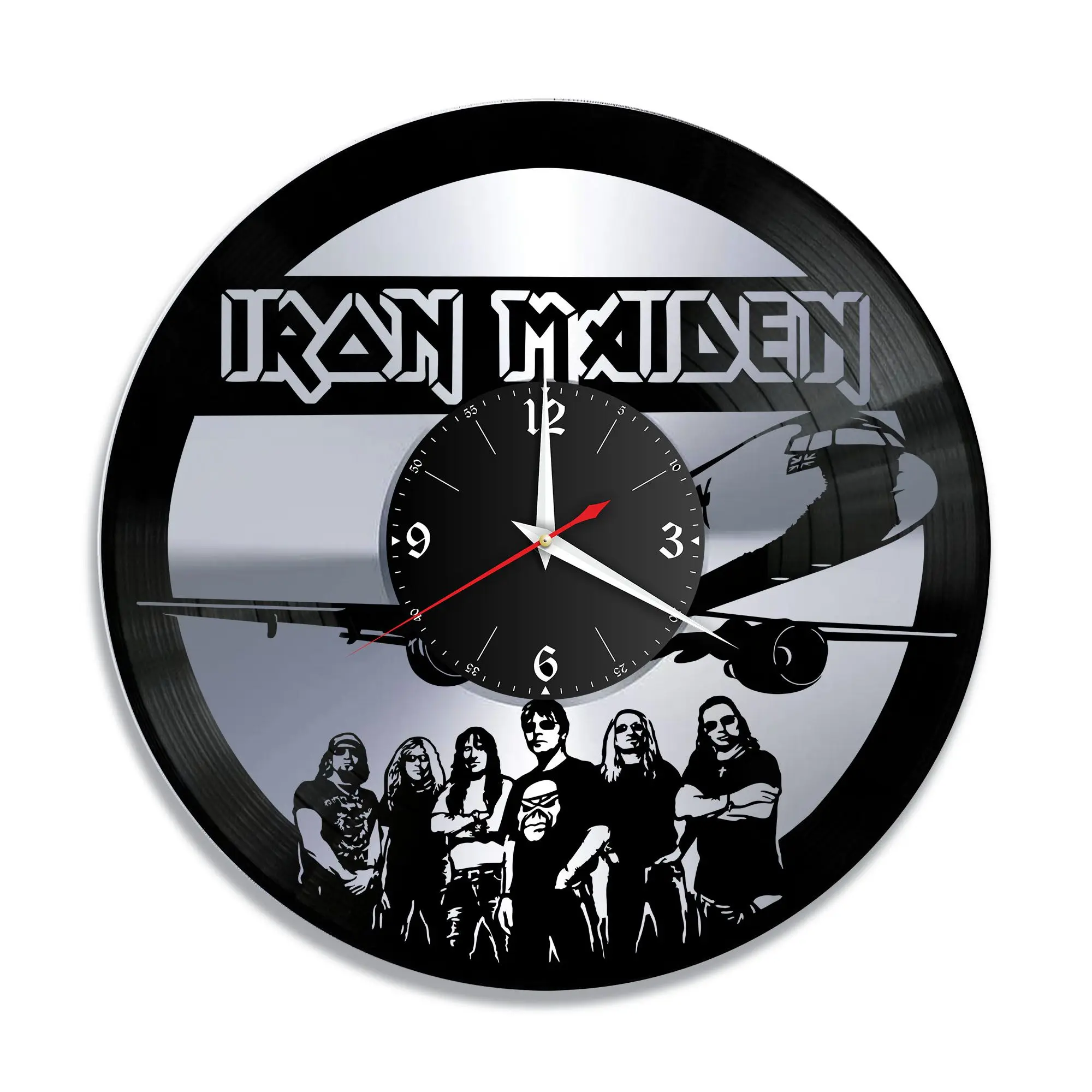 Reloj de "band Iron Maiden, vinilo plateado", N ° - AliExpress