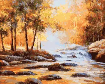 

Golden autumn, 40*50 cm painting coloring by numbers on canvas Snow White 132-AB