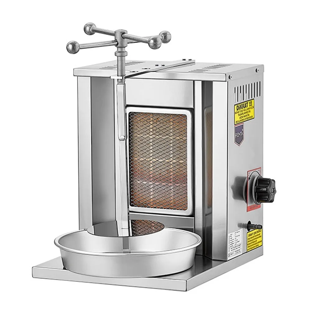 

Mini Small 1 Burner GAS Shawarma Gyro Turkish Doner Kebab Machine Vertical Broiler for Home Garden use Meat Capacity:10 kg