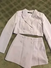 Suits Blazer Short-Pants Long-Sleeve Vintage 2pieces-Set High-Waist Women Button Irregular