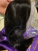 Celie Bob-Peluca de cabello humano liso con encaje frontal, postizo de pelo liso con cierre de 4x4 de densidad 150
