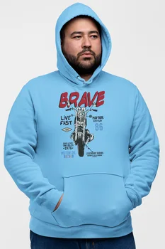 

Angemiel Wear Brave Motorcycle Blue Men 'S Hooded Sweatshirt