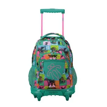 

School Rucksack with Wheels Totto Rue Bomper Green (52 X 37 x 25 cm)