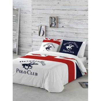 

POLE CLUB Duvet Cover + Pillow BEVERLY HILLS MADISON Blue/Red EUROMODA 20722