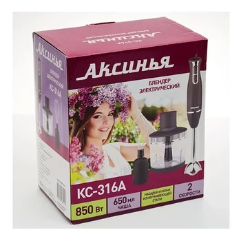 

Blender аксинья кс-316а 850 W, nozzle stainless steel, chopper, Corolla, 2 speed