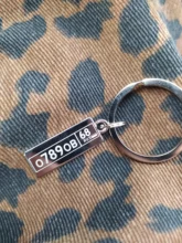 Engraved Keychain Keyring Number Car-Logo-Plate Customized Personalized-Gift Anti-Lost