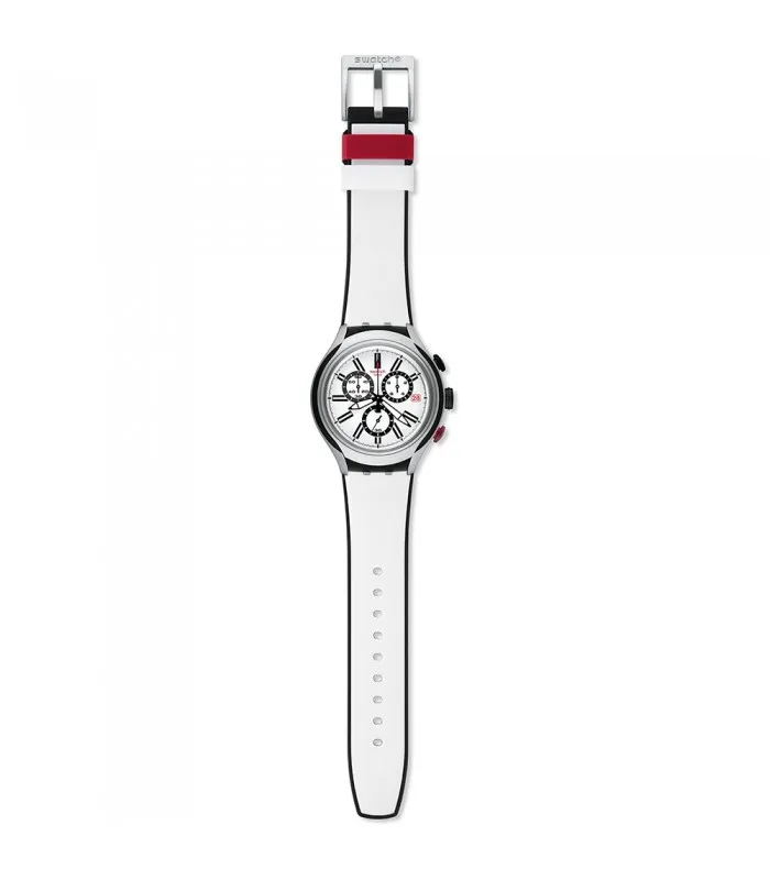 SWATCH ирония XLITE Черное колесо CHRONO часы 45 мм YYS4005